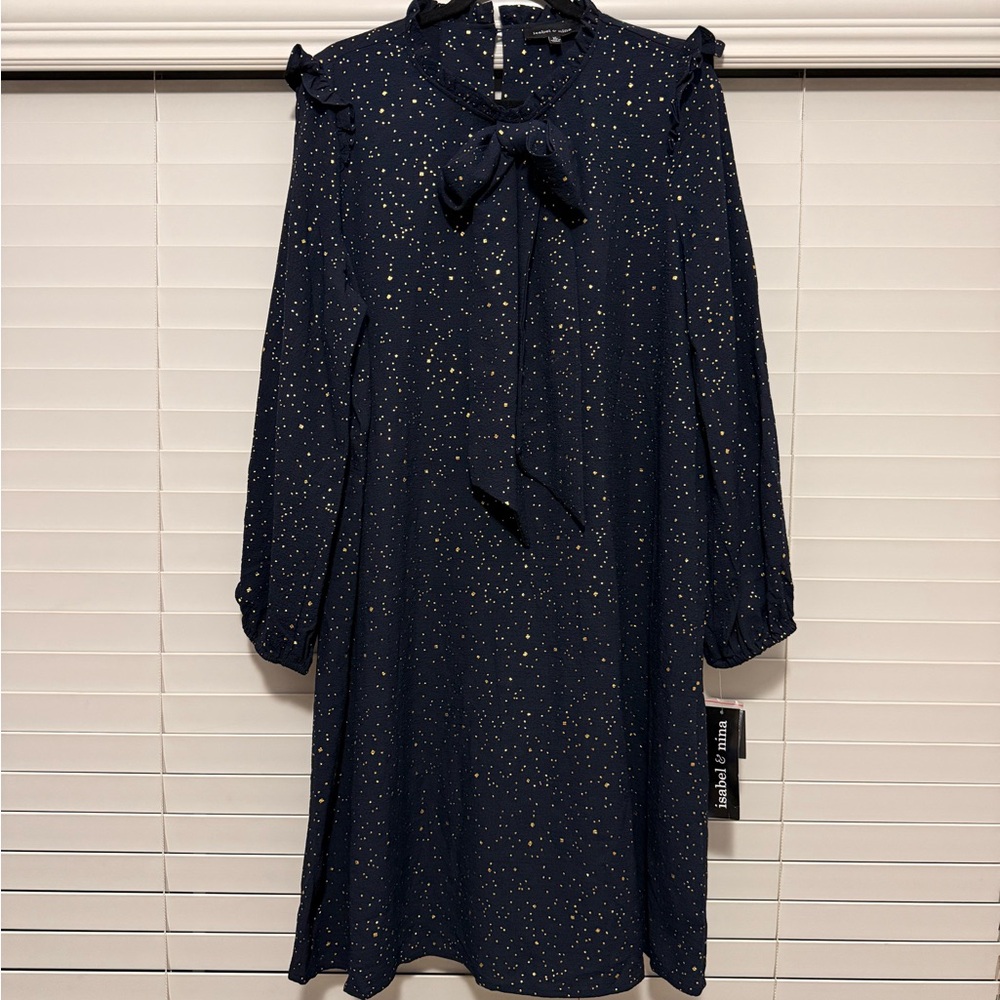 Navy Blue Dress with Gold Speckles